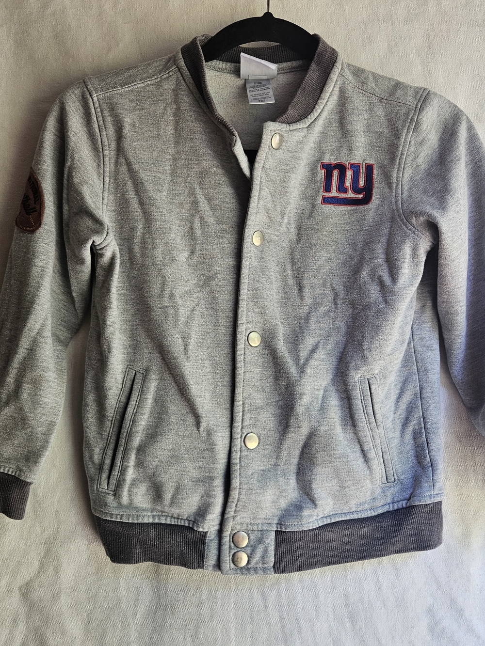 NFL Kids Grey Team Apparel Crew Sweatshirt with Snaps Small (6/7)